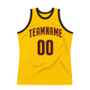 Custom Gold Brown-Orange Authentic Throwback Basketball Jersey