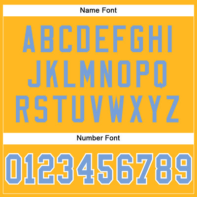 Custom Gold Light Blue-White Mesh Authentic Football Jersey