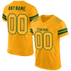 Custom Gold Gold-Green Mesh Authentic Football Jersey