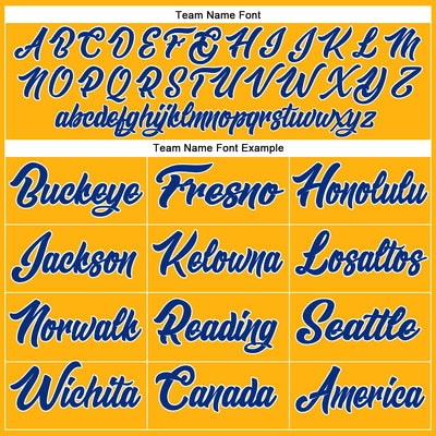 Custom Gold Royal-White Authentic Baseball Jersey