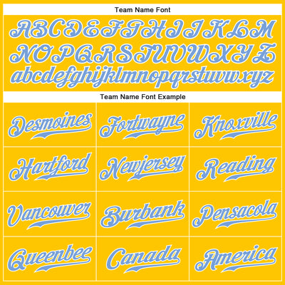 Custom Gold Light Blue-White Authentic Sleeveless Baseball Jersey