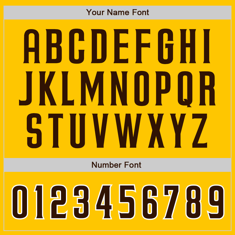 Custom Yellow Brown Pinstripe Brown-White Authentic Baseball Jersey