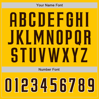 Custom Yellow Brown Pinstripe Brown-White Authentic Baseball Jersey