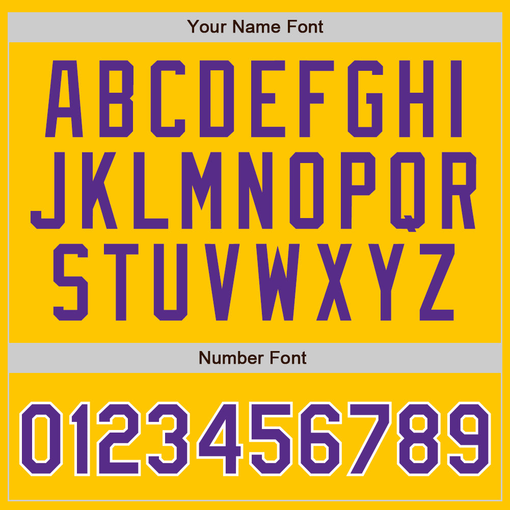 Custom Yellow Purple Pinstripe Purple-White Authentic Baseball Jersey