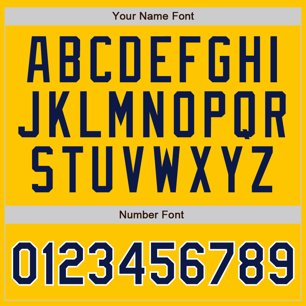 Custom Yellow Navy Pinstripe Navy-White Authentic Baseball Jersey