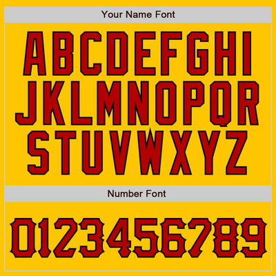 Custom Yellow Black Pinstripe Red-Black Authentic Baseball Jersey