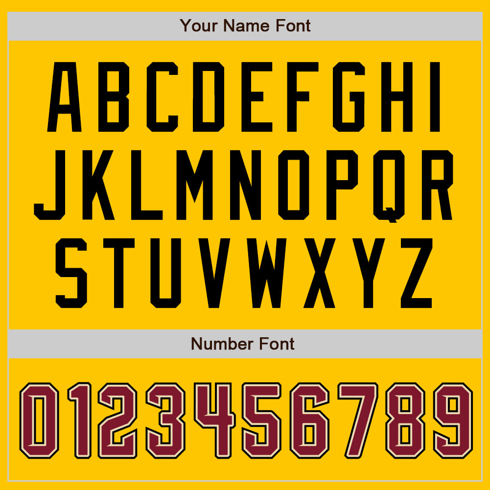 Custom Yellow Black Pinstripe Crimson-Cream Authentic Baseball Jersey