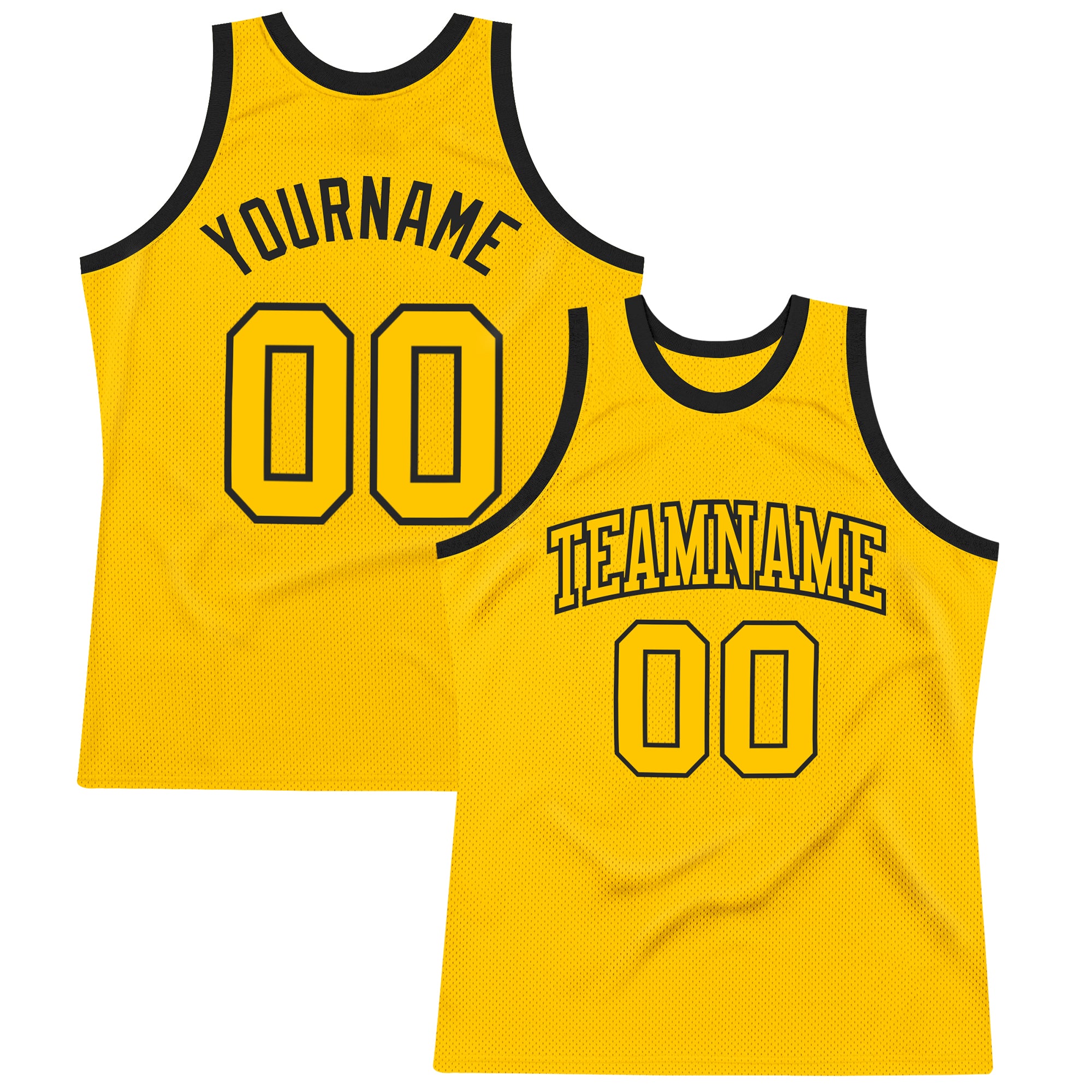 Custom Black Basketball Jersey-Old Gold Authentic Throwback - FansIdea