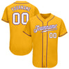 Custom Gold White-Purple Authentic Baseball Jersey
