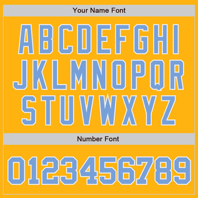 Custom Gold Light Blue-White Authentic Baseball Jersey