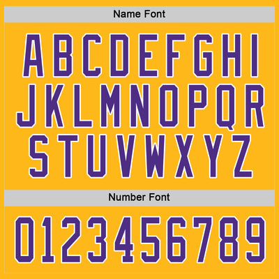 Custom Gold Purple-White Hockey Jersey