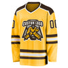 Custom Gold Brown-White Hockey Jersey
