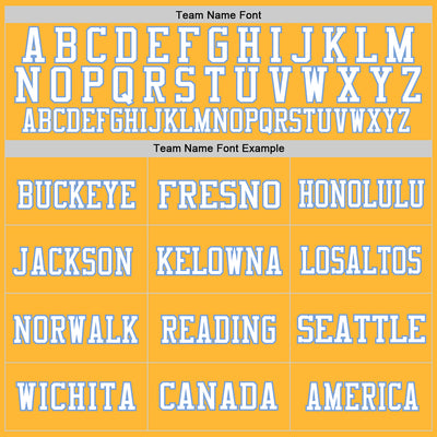 Custom Gold Light Blue-White Mesh Authentic Football Jersey