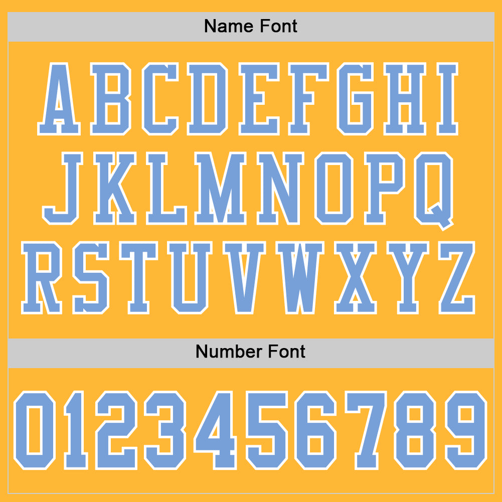 Custom Gold Light Blue-White Mesh Authentic Football Jersey