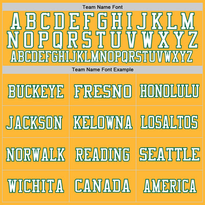 Custom Gold Kelly Green-White Mesh Authentic Football Jersey