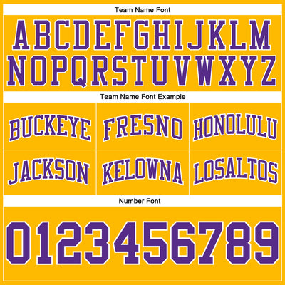 Custom Gold Purple-White Authentic Throwback Basketball Shorts