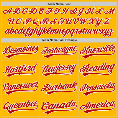 Custom Gold Red-White Authentic Baseball Jersey