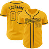 Custom Gold Gold-Black Authentic Baseball Jersey