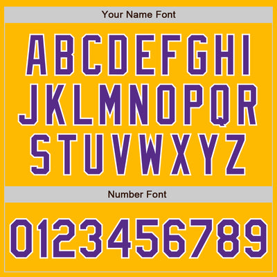 Custom Gold Purple-White Authentic Baseball Jersey
