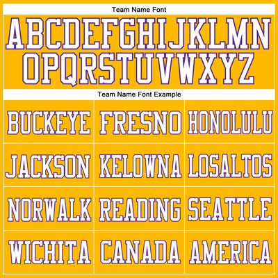 Custom Gold Purple-White Mesh Authentic Football Jersey