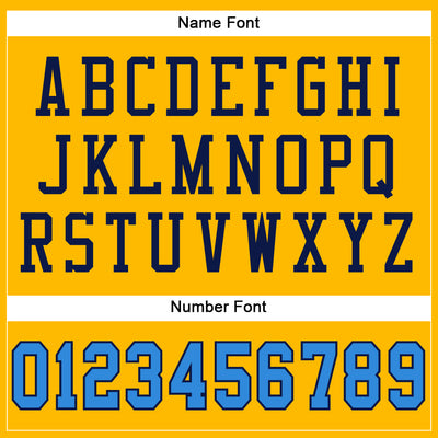 Custom Gold Powder Blue-Navy Mesh Authentic Football Jersey