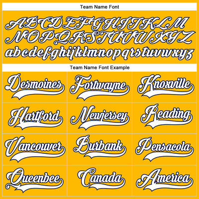 Custom Gold White-Navy Hockey Lace Neck Jersey