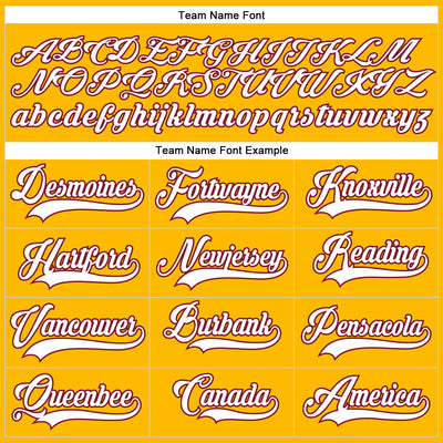 Custom Gold White-Crimson Hockey Lace Neck Jersey