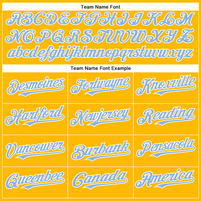 Custom Gold Light Blue-White Authentic Baseball Jersey