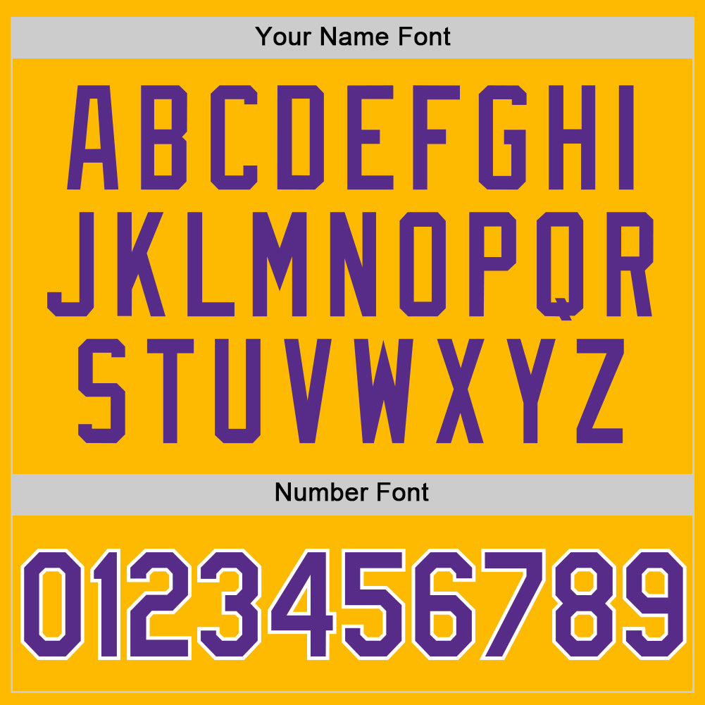 Custom Gold Purple-White Authentic Throwback Baseball Jersey