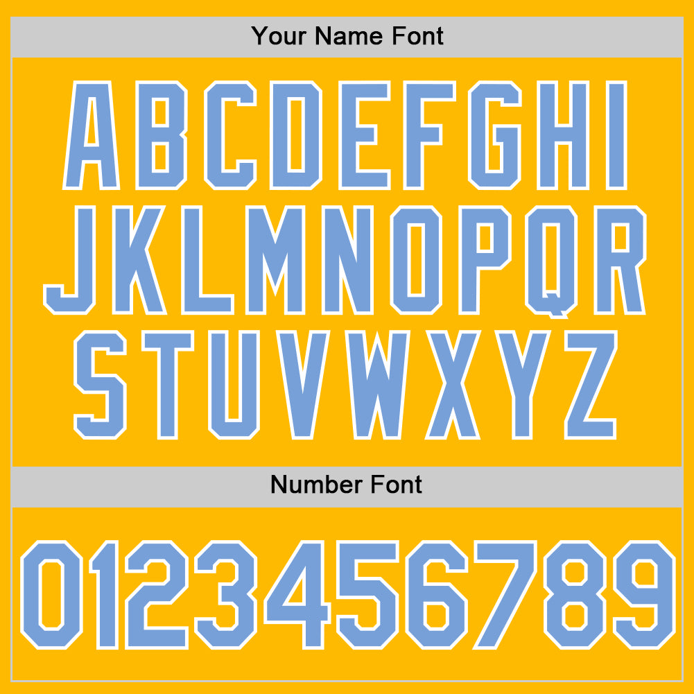 Custom Gold Light Blue-White Authentic Throwback Baseball Jersey