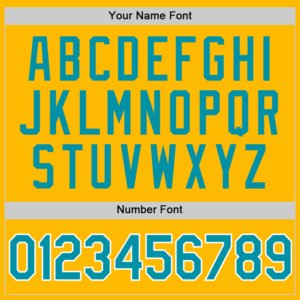 Custom Gold Teal-White Authentic Throwback Baseball Jersey