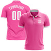 Custom Pink White Performance Golf Polo Shirt