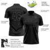 Custom Black Black-Steel Gray Performance Vapor Golf Polo Shirt