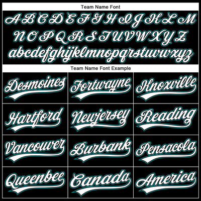 Custom Black White-Teal Performance Vapor Golf Polo Shirt