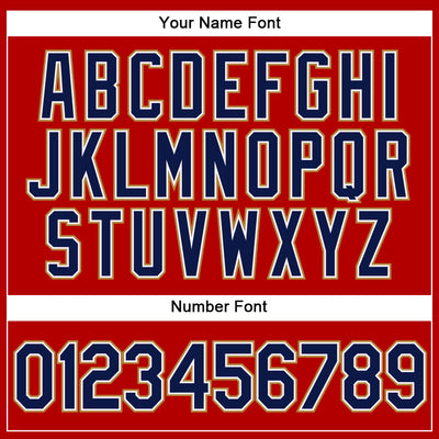 Custom Red Navy-Old Gold Performance Vapor Golf Polo Shirt