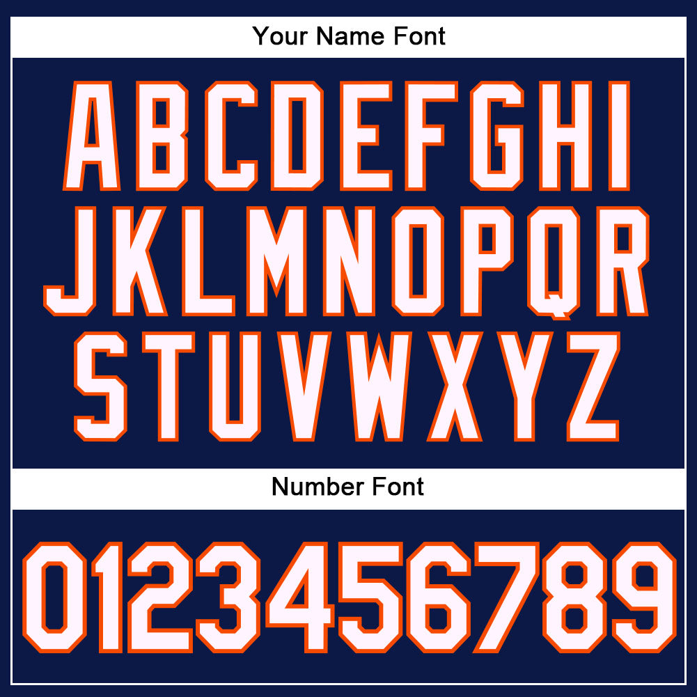 Custom Navy White-Orange Performance Vapor Golf Polo Shirt