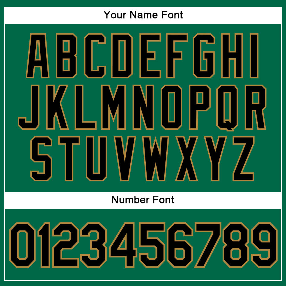 Custom Kelly Green Black-Old Gold Performance Vapor Golf Polo Shirt