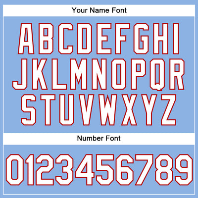 Custom Light Blue White-Red Performance Vapor Golf Polo Shirt