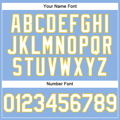 Custom Light Blue White-Yellow Performance Vapor Golf Polo Shirt