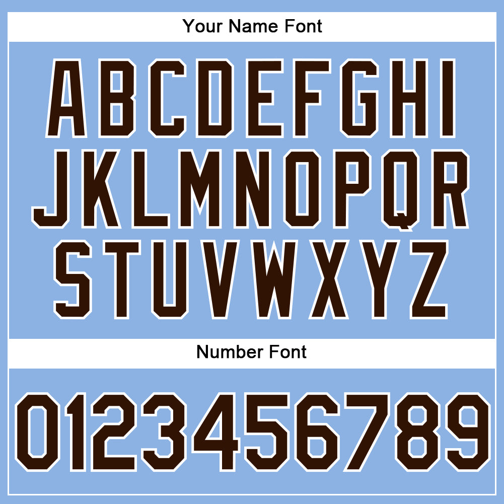 Custom Light Blue Brown-White Performance Vapor Golf Polo Shirt