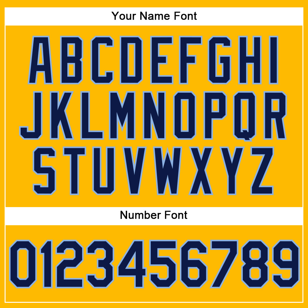 Custom Gold Navy-Light Blue Performance Vapor Golf Polo Shirt