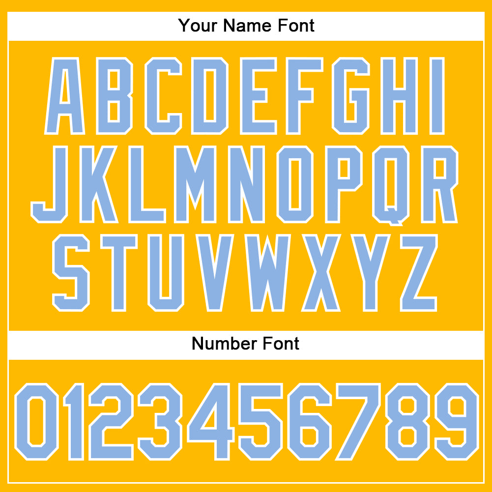 Custom Gold Light Blue-White Performance Vapor Golf Polo Shirt