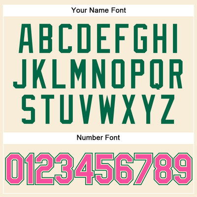 Custom Cream Pink-Kelly Green Performance Vapor Golf Polo Shirt