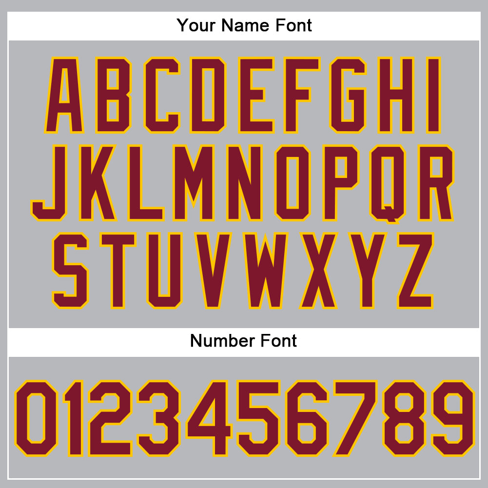 Custom Gray Crimson-Yellow Performance Vapor Golf Polo Shirt