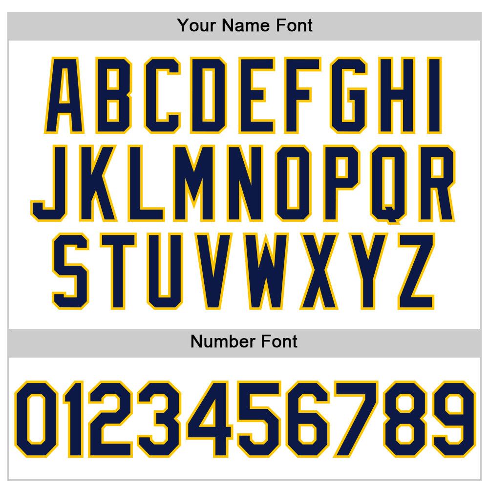 Custom White Navy-Yellow Performance Vapor Golf Polo Shirt