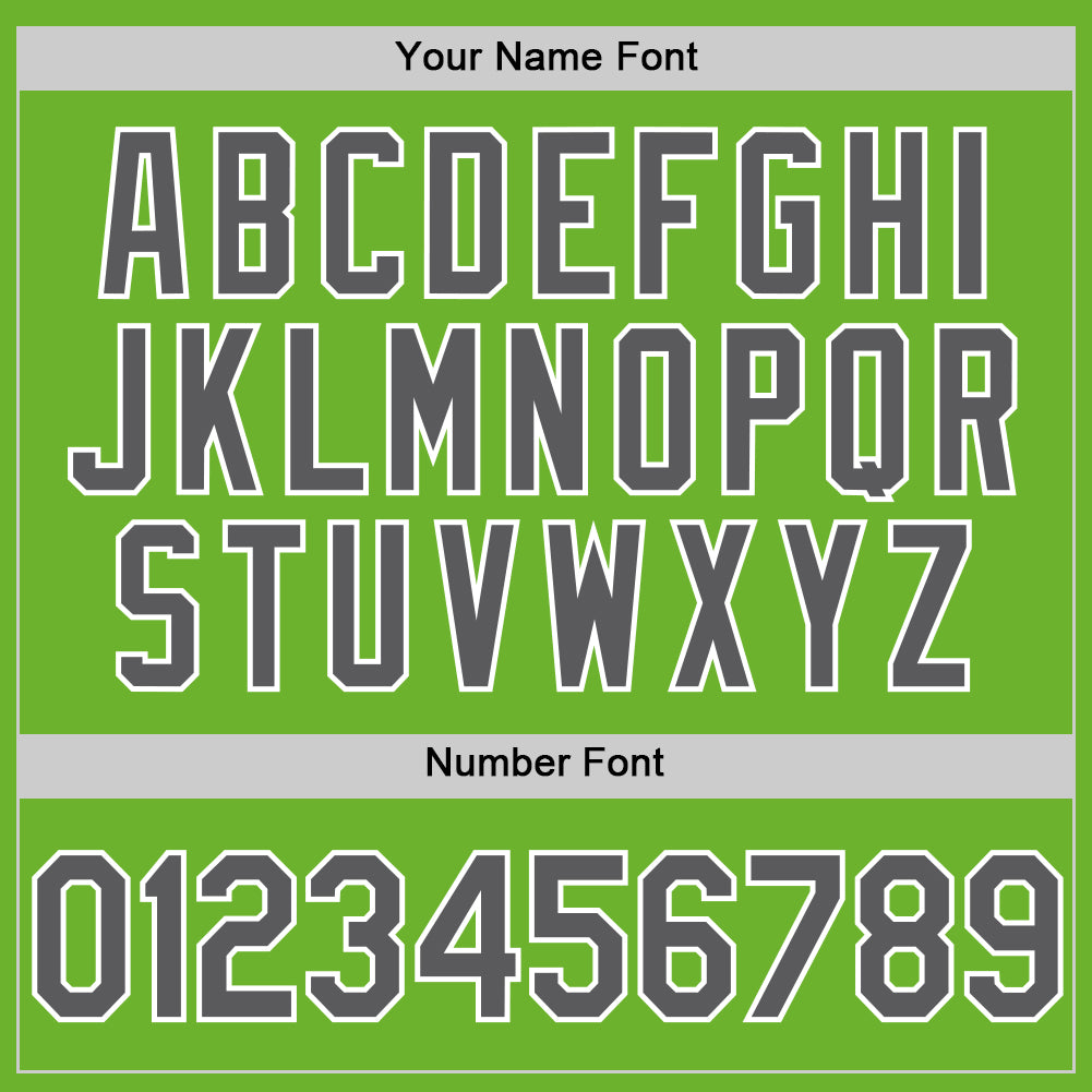 Custom Neon Green Steel Gray-White Performance Vapor Golf Polo Shirt