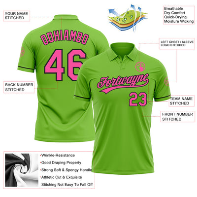 Custom Neon Green Pink-Black Performance Vapor Golf Polo Shirt