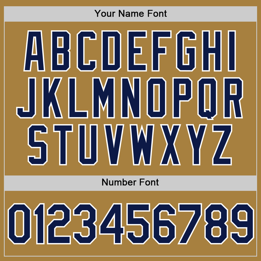 Custom Old Gold Navy-White Performance Vapor Golf Polo Shirt