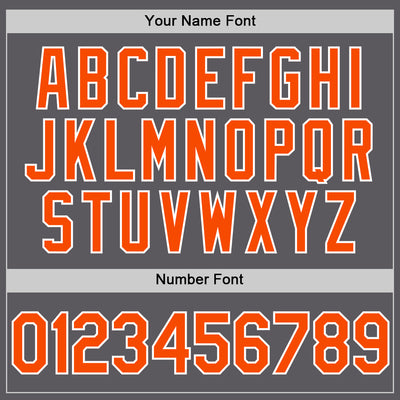 Custom Steel Gray Orange-White Performance Vapor Golf Polo Shirt