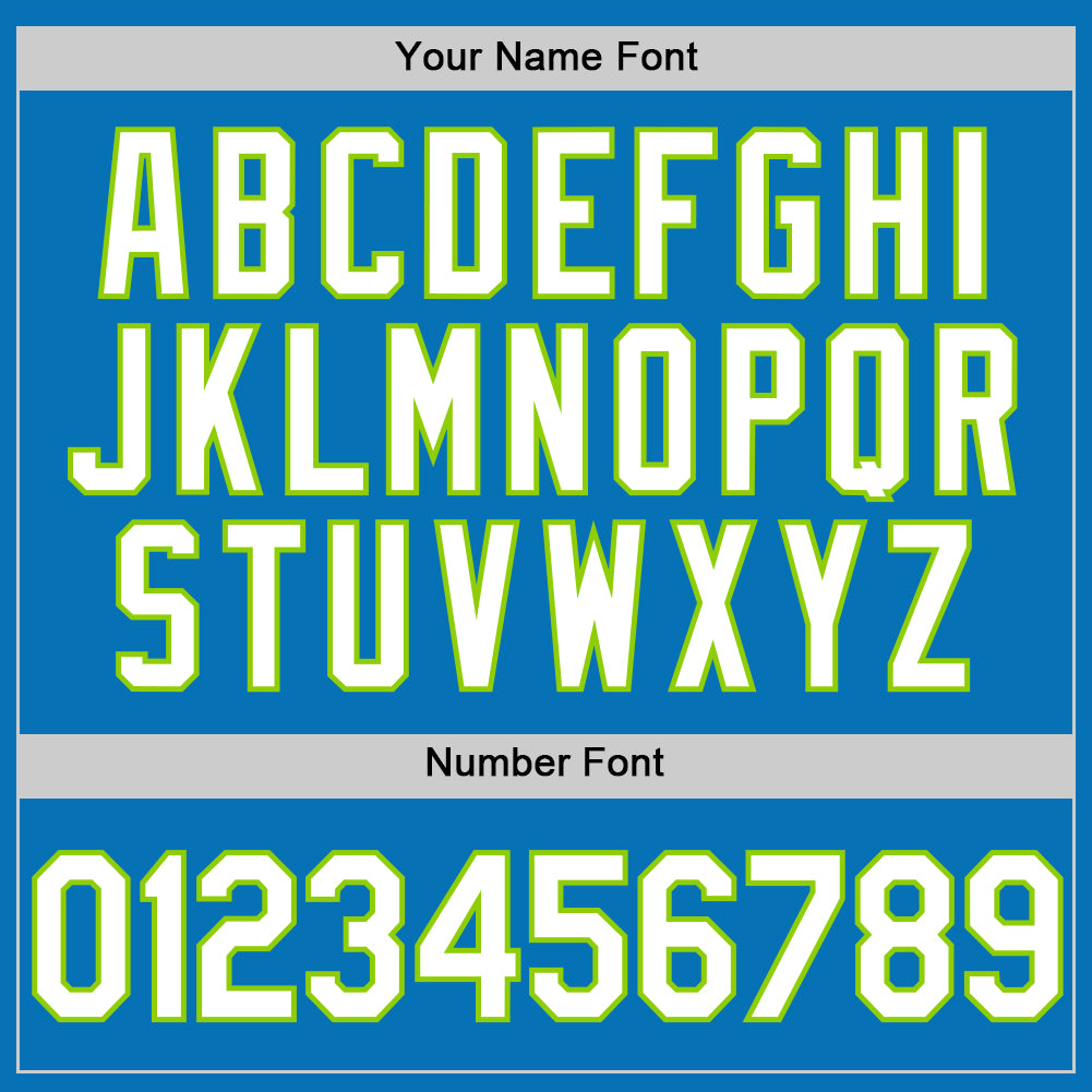 Custom Blue White-Neon Green Performance Vapor Golf Polo Shirt